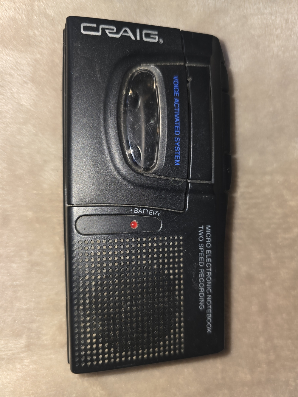 Craig Black Voice-Activated Microcassette Recorder - Portable Dictation